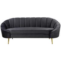 3-sitzer-sofa Stella Dunkelgrau B: 210 Cm - Dunkelgrau/Messingfarben, Design, Holz/Textil (210/82/90cm) - Livetastic