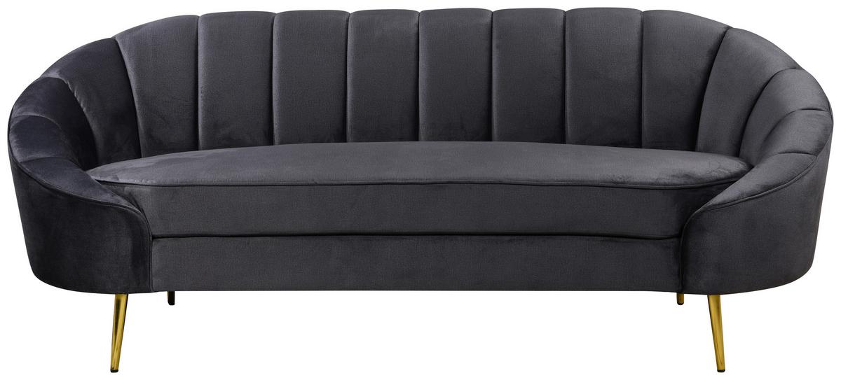 3-sitzer-sofa Stella Dunkelgrau B: 210 Cm - Dunkelgrau/Messingfarben, Design, Holz/Textil (210/82/90cm) - Livetastic