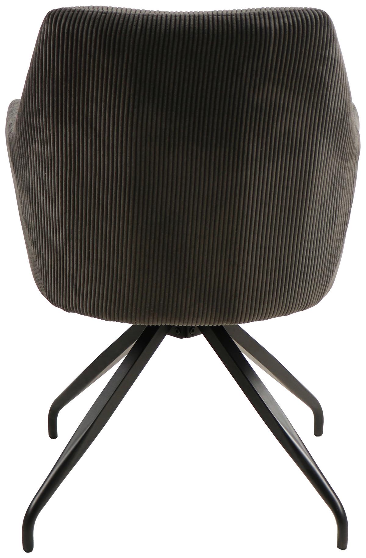 Armlehnstuhl-Set 2er Jeanette Kord Grau Beine: Holz Schwarz - Schwarz/Grau, MODERN, Holz/Textil (57/86/65cm) - MID.YOU