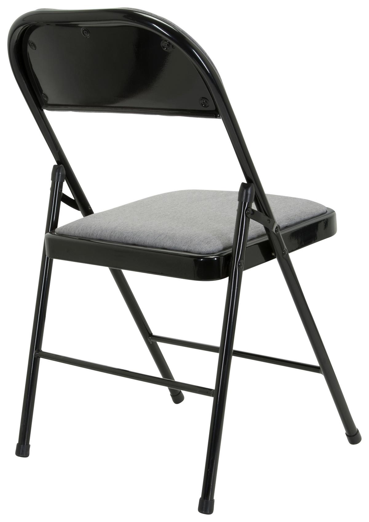 Klappstuhl Tudela II Schwarz/Hellgrau - Hellgrau/Schwarz, Basics, Textil/Metall (44/80/49cm) - MID.YOU