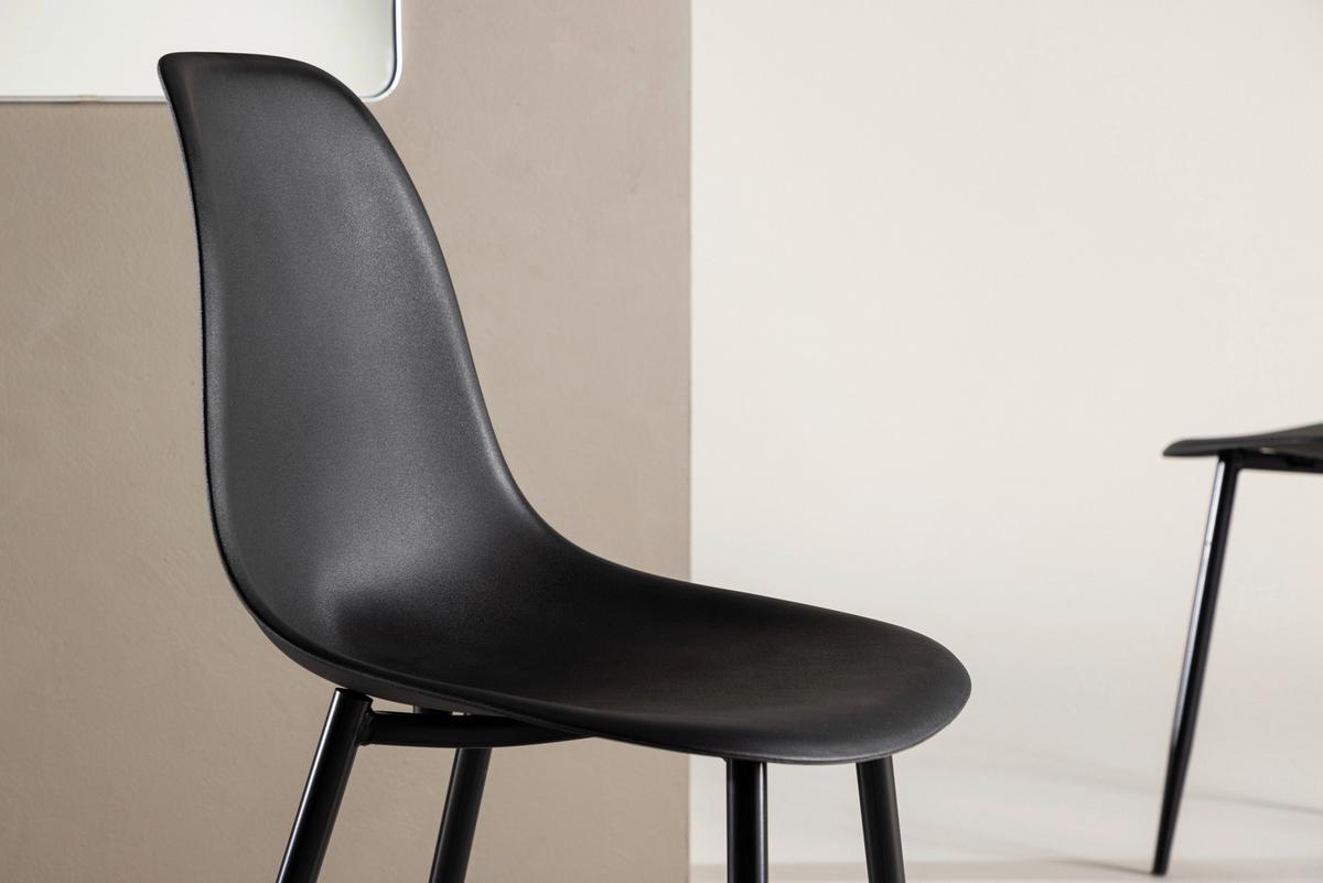 Stuhl-set Polar - Schwarz, Design, Kunststoff/Metall (45,5/81/58cm) - Livetastic