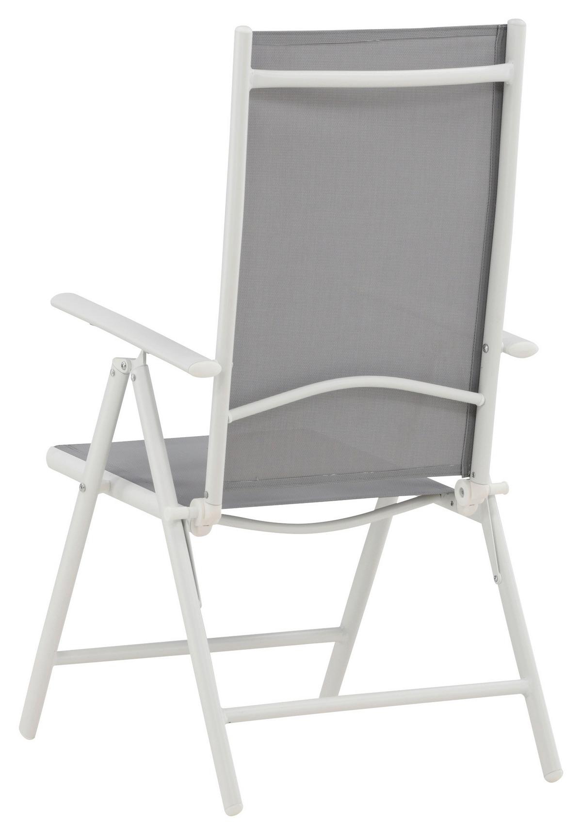 Gartensessel-set 2-tlg. Break Metall/textil - Weiß/Grau, KONVENTIONELL, Textil/Metall (55/108/62cm) - Gardenson