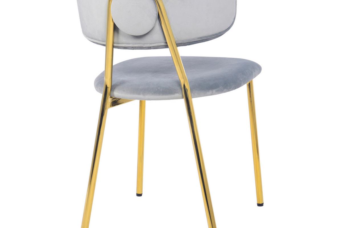 SADA STOLIČIEK KIAN - sivá/zlatá, Modern, kov/textil (47/80/51cm) - MID.YOU