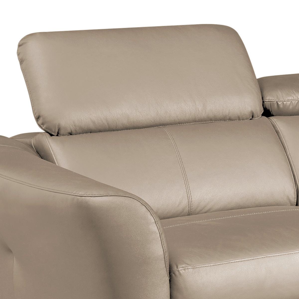 Ecksofa Berne Hellgrau S: 261x183 Cm - Hellgrau/Schwarz, Design, Leder/Textil (261/183cm) - Livetastic