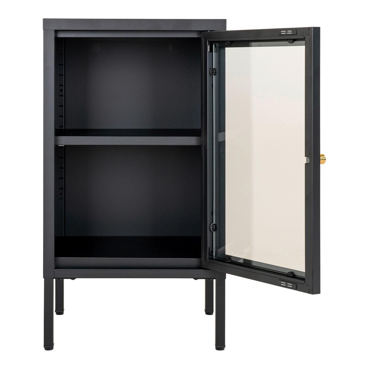 GARDEROBENSCHRANK Dalby Schwarz B: 38cm - Transparent/Schwarz, Design, Glas/Metall (38/70/35cm) - MID.YOU