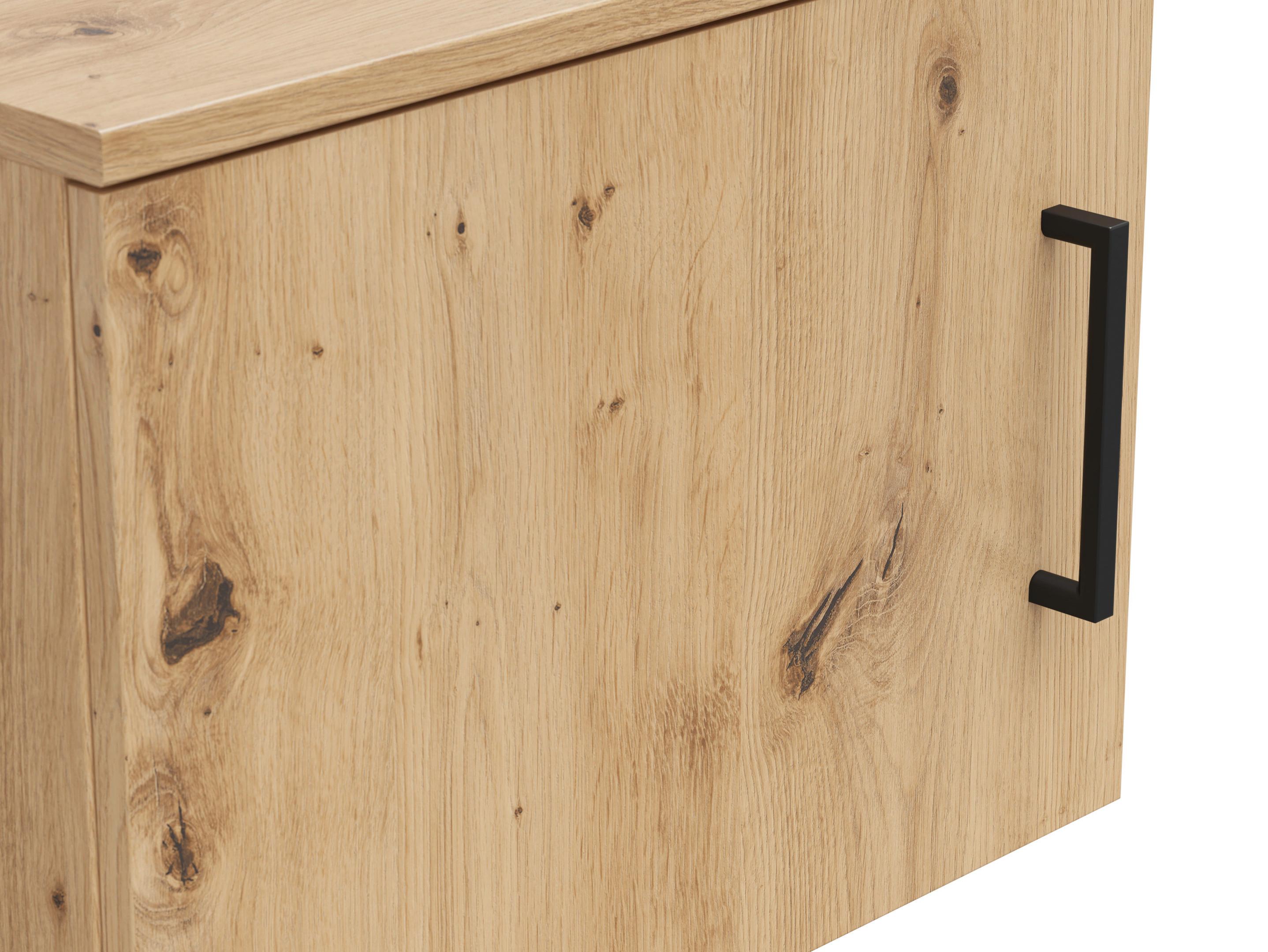 Nástavec na skříň CABINET - černá/dub artisan, Moderní, kompozitní dřevo/plast (45/35/40cm)