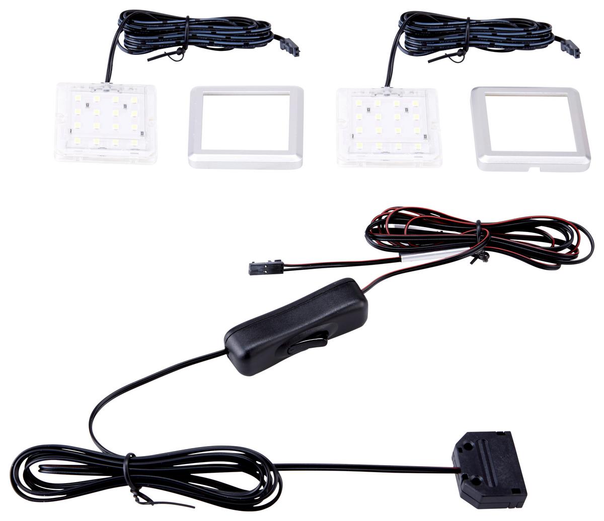 Unterbauleuchten 2erset Led Cabinet-Leuchten - Anthrazit, MODERN, Kunststoff (5/5/0,5cm)