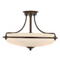 Deckenleuchte Qz-Griffin-Sfm-Pn - Dunkelbraun/Bronzefarben, Natur, Glas/Metall (53.3/35.6cm) - Elstead Lighting