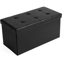 Sitzbox Schwarz B: 76 Cm - Schwarz, Basics, Leder/Holzwerkstoff (76/38/38cm)