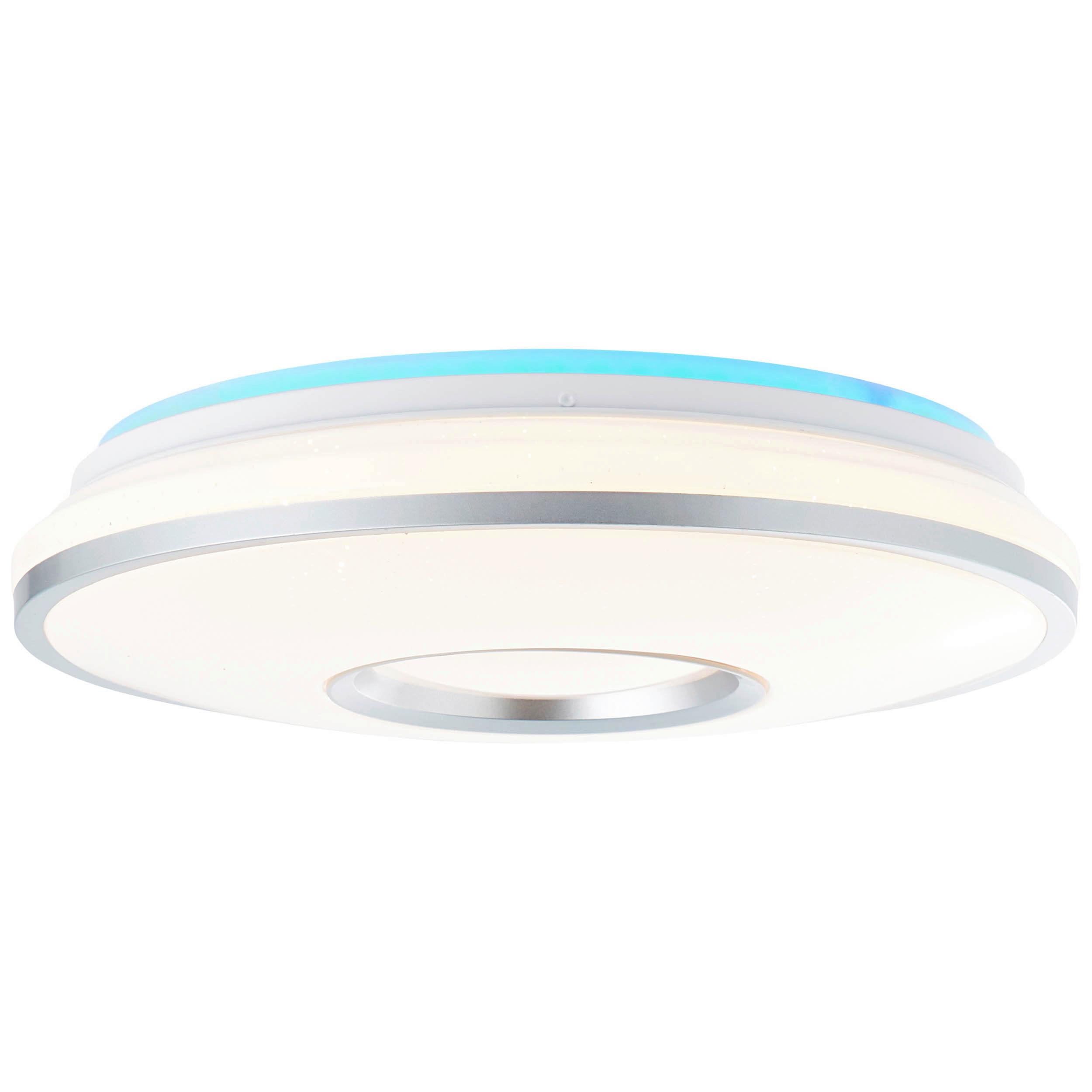 LED-Deckenleuchte Visitation Ø 39 cm mit Sternenhimmel - Silberfarben/Weiß, Design, Kunststoff/Metall (39/10,3cm) - Brilliant