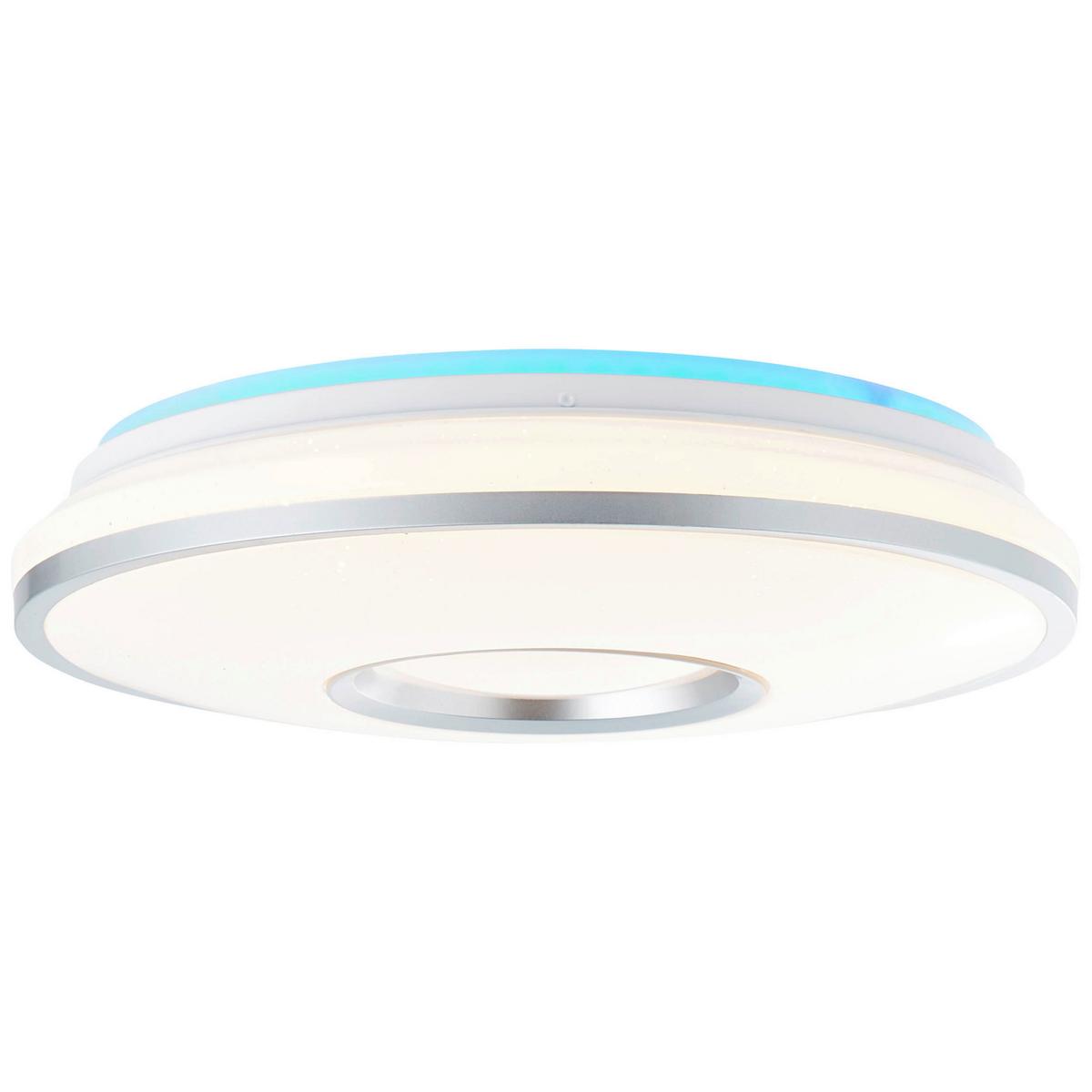 LED-Deckenleuchte Visitation Ø 39 cm mit Sternenhimmel - Silberfarben/Weiß, Design, Kunststoff/Metall (39/10,3cm) - Brilliant