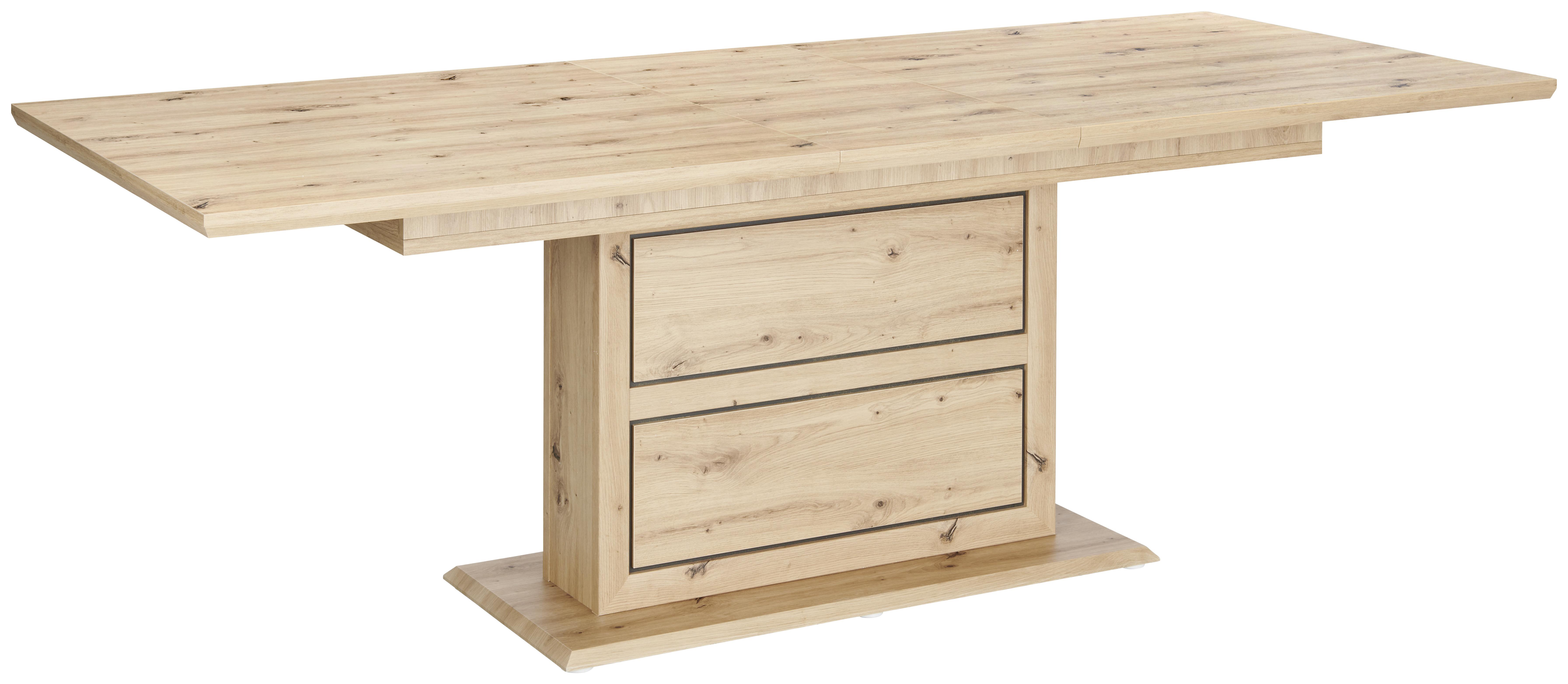 Výsuvný Stôl Harvey 180 Az - farby dubu/antracitová, Konvenčný, kompozitné drevo (180/76,5/90cm)