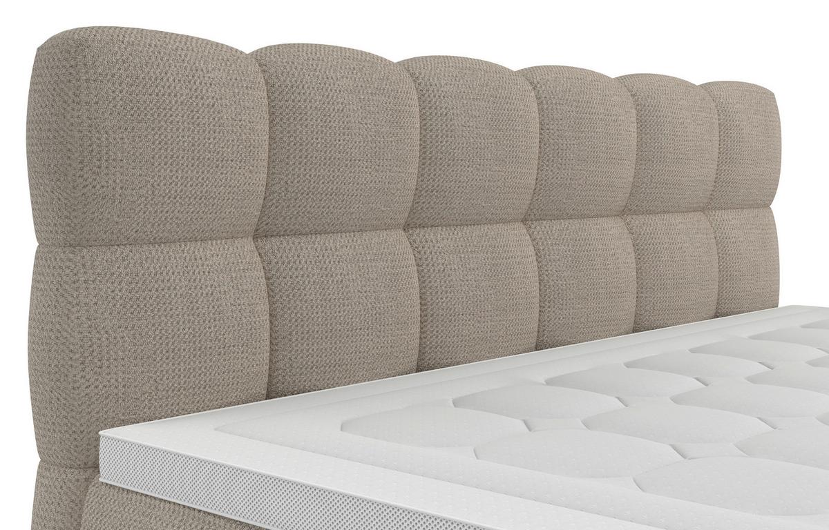 BOXSPRINGBETT inkl. Bettkasten 120x200 - Beige/Schwarz, Trend, Holz/Holzwerkstoff (120/200cm) - Sembella