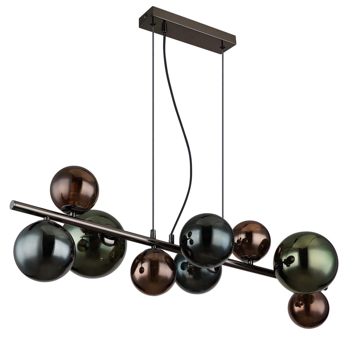 LED-Hängeleuchte 56142-9h - Petrol/Bronzefarben, Design, Glas/Metall (86/36/120cm) - Globo