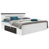 Bett inkl. Laden + Led 180x200 Mars, Weiß/Lava - Anthrazit/Weiß, MODERN, Holzwerkstoff (180/200cm) - MID.YOU