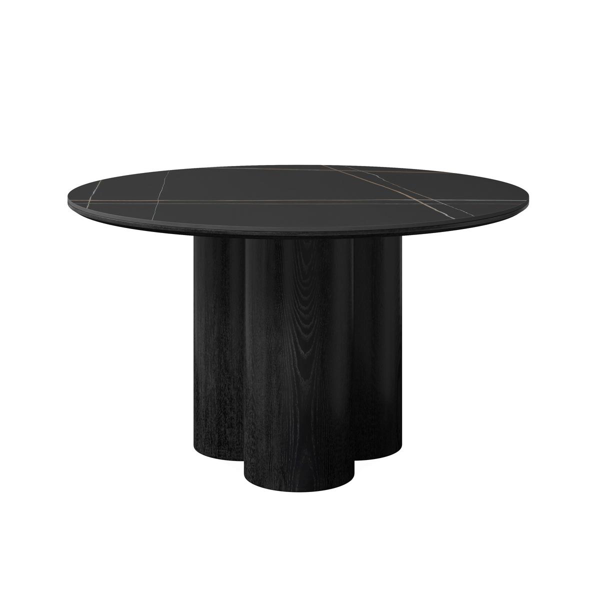 Jedálenský stôl Kiano, P: 130 cm - čierna, Modern, drevo/kompozitné drevo (130/75cm) - Bessagi Home