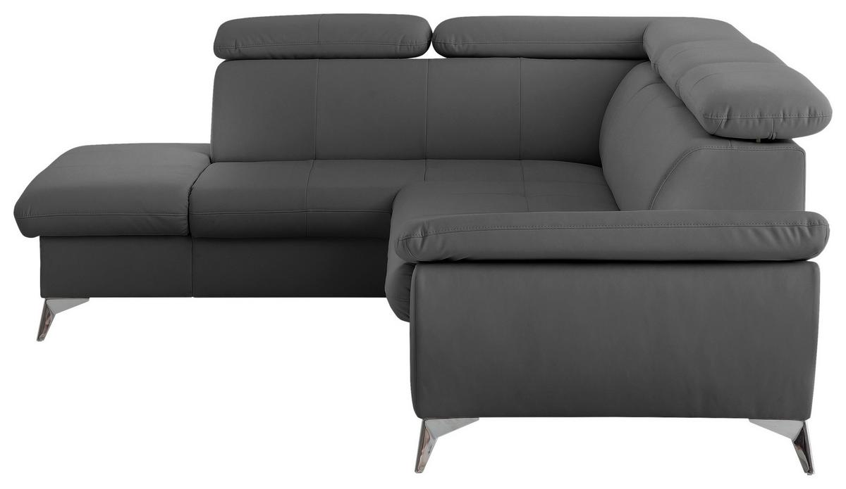 Ecksofa mit Schlaffunktion und Bettkasten Gisele Grau - Chromfarben/Grau, KONVENTIONELL, Textil (209/256cm) - Livetastic
