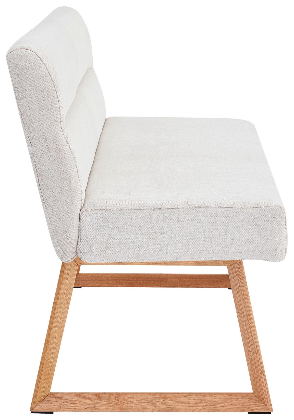 Sitzbank Linnea Eichefarben/Beige B: 140 cm - Eichefarben/Beige, MODERN, Holz/Textil (140/82/61cm) - Livetastic
