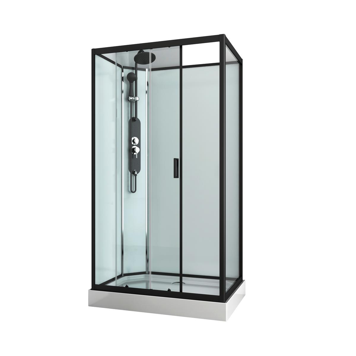 Sprchový kút EPIC 3 - čierna, Modern, kov/sklo (120/80/225cm) - Sanotechnik