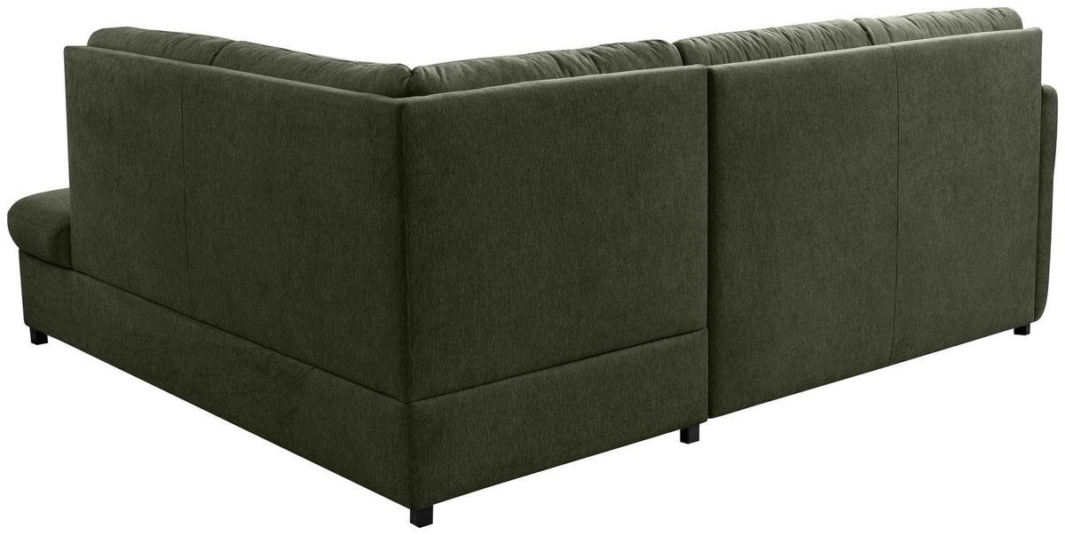 Sedacia súprava GUSTO, pravá, zelená - čierna/zelená, Basics, drevo/textil (240/200cm)