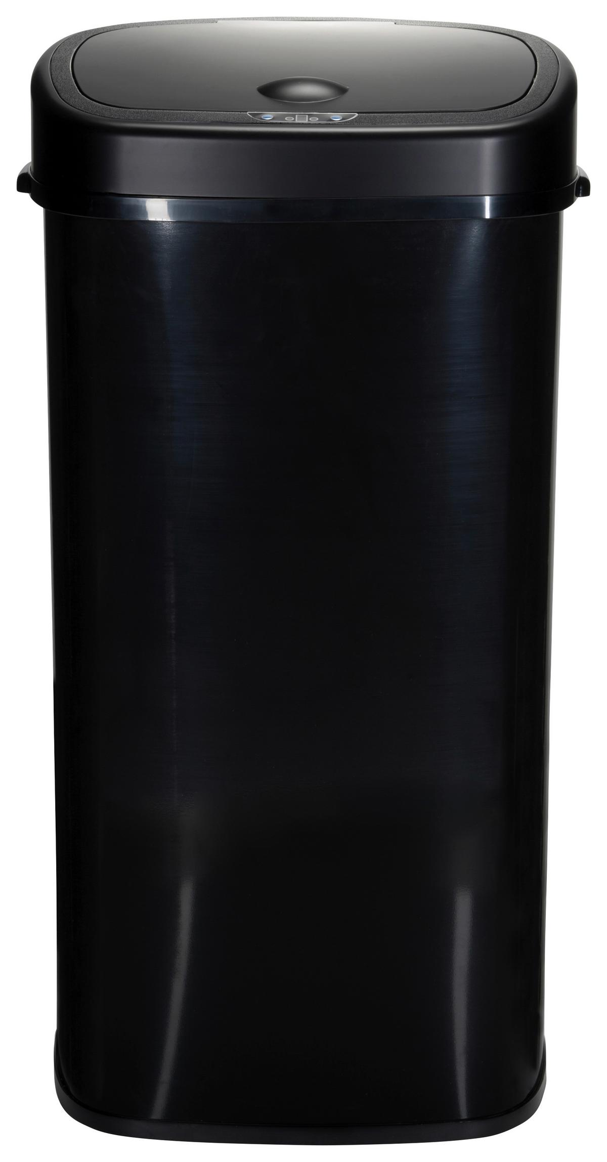 Abfallsammler Clean Vi Schwarz - Silberfarben/Schwarz, MODERN, Kunststoff/Metall (40/78/29cm) - MID.YOU