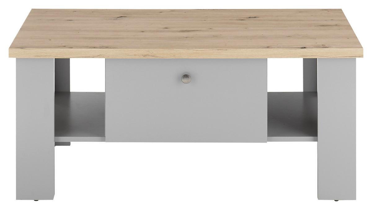 Couchtisch Chambord Hellgrau/Eiche Dekor B: 107cm - Eichefarben/Hellgrau, Design, Holzwerkstoff (107/46/67cm) - MID.YOU