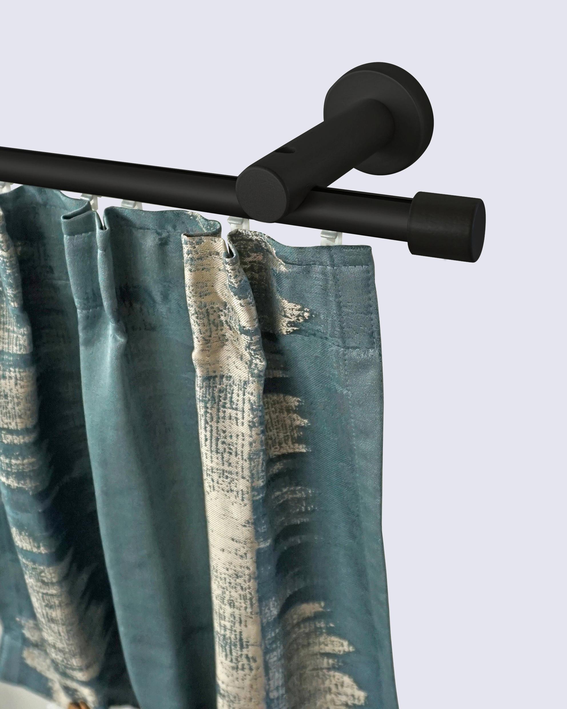 Vorhangstange Schwarz, 350 Cm - Schwarz, KONVENTIONELL, Metall (350cm)
