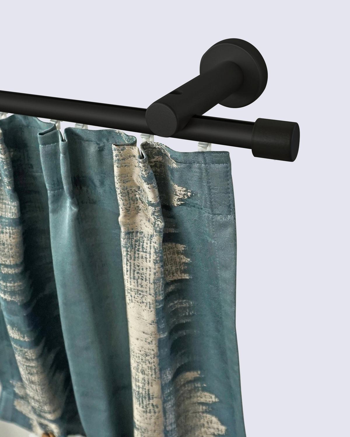 Vorhangstange Schwarz, 170 cm - Schwarz, KONVENTIONELL, Metall (170cm)