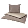 Satin-Bettwäsche 140x200 cm Melissa Taupe/Beige - Taupe/Beige, MODERN, Textil - Luca Bessoni