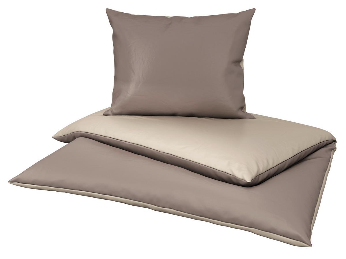 Satin-bettwäsche 140x200 Cm Melissa Taupe/beige - Taupe/Beige, MODERN, Textil - Luca Bessoni