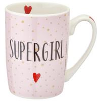 Hrnek na kávu Supergirl ca. 250ml - růžová, Konvenční, keramika (7,5cm)