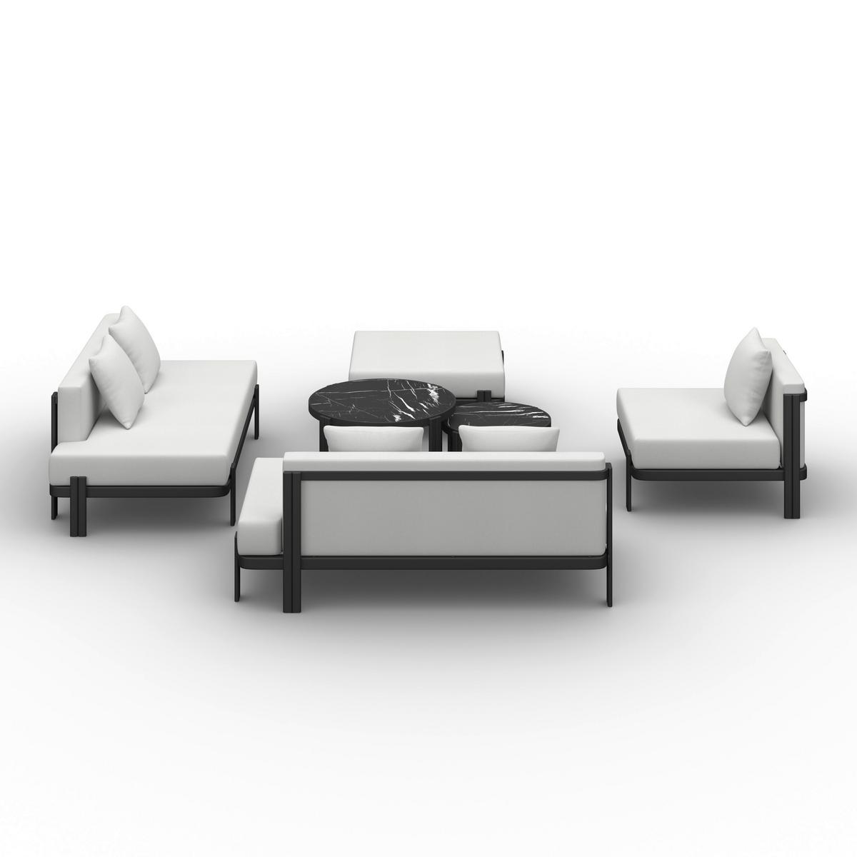 TERASOVÁ SEDACIA SÚPRAVA CHERRY - čierna/svetlosivá, Modern, kov/textil (265/73,5/265cm) - Bessagi Garden