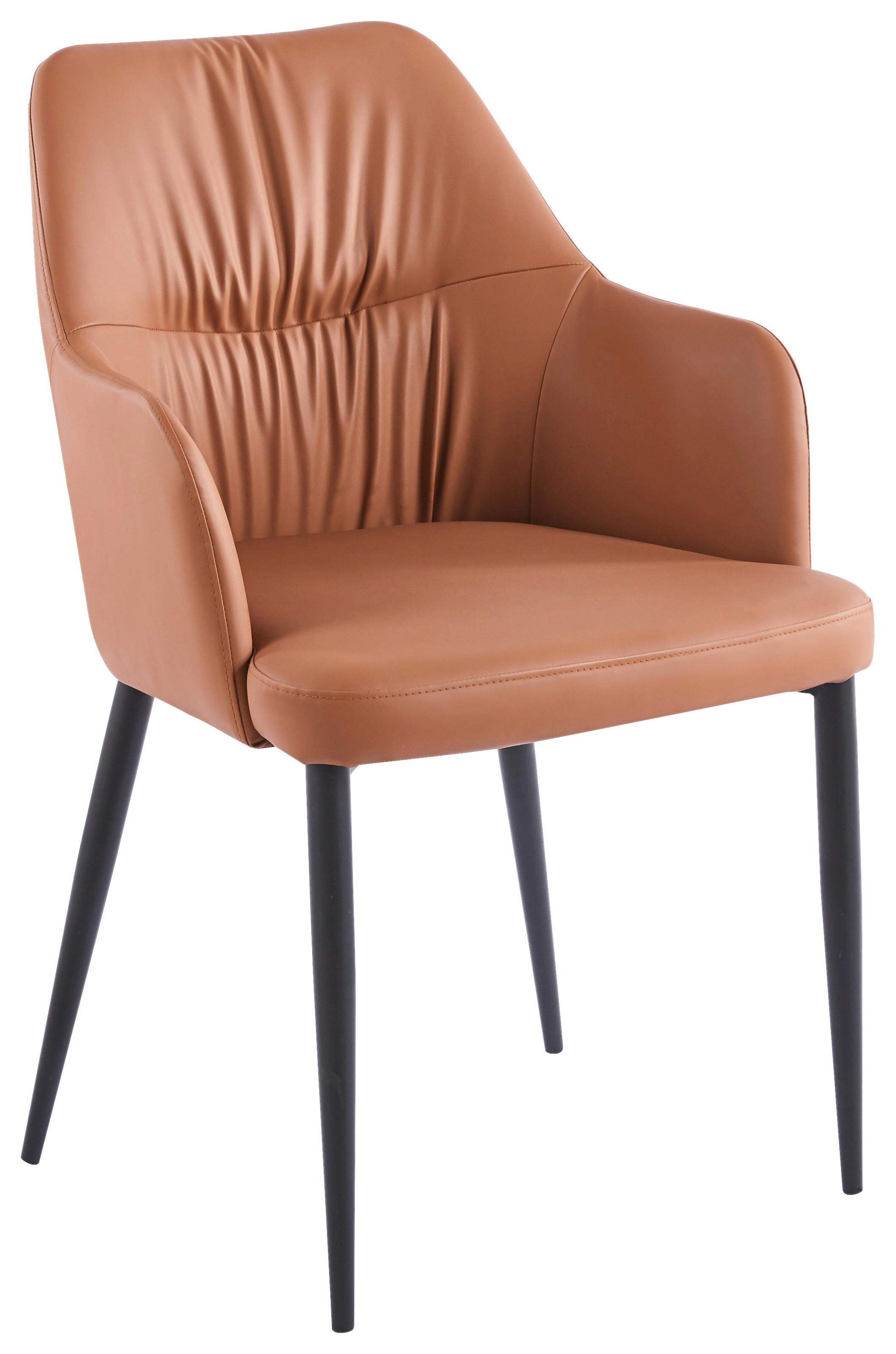 SADA STOLIČIEK S PODRÚČKAMI MERIT - hnedá/čierna, Modern, kov/textil (55/88/64cm) - MID.YOU