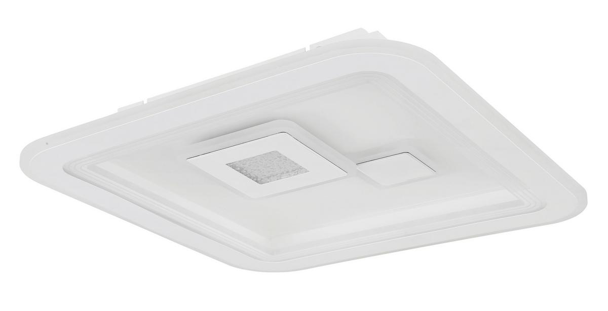 LED-Deckenleuchte L: 46,6 cm mit Farbtemperaturwechsler - Klar/Opal, Design, Kunststoff/Metall (46,6/46,6/7,4cm) - Globo