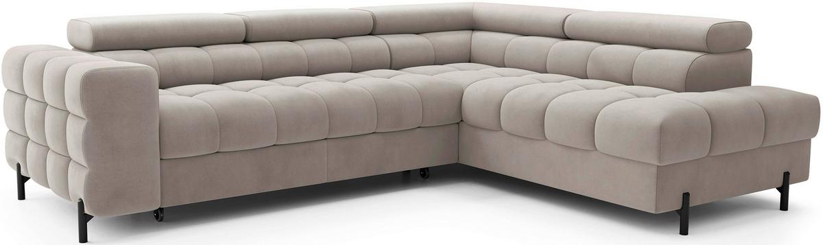 Ecksofa Ferucce Beige S: 276x200 Cm - Beige/Schwarz, Design, Textil (276/200cm) - MID.YOU