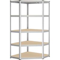 Schwerlastregal Shelving Silberfarben B: 90 cm - Silberfarben, Basics, Holzwerkstoff/Metall (90/180/90cm)