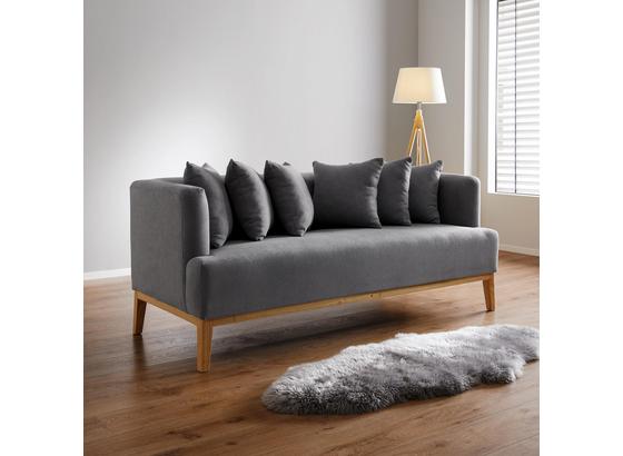 Pohovka Mina - šedá, Moderní, dřevo/textil (190/81/78cm) - Modern Living Pohovka Mina - šedá, Moderní, dřevo/textil (190/81/78cm) - Modern Living