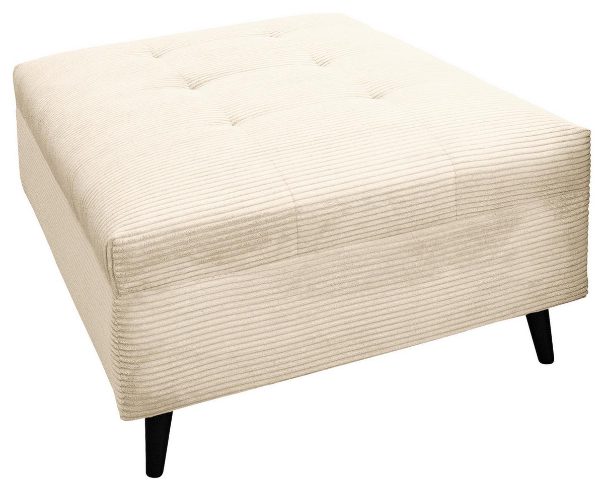 Ecksofa Pruno, Creme S: 247x174 Cm - Creme/Schwarz, Design, Textil (247/174cm) - MID.YOU