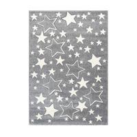 Kinderteppich Sterne Silberfarben Tamworth 80x150cm - Silberfarben, Trend, Kunststoff (80/150cm) - Kayoom