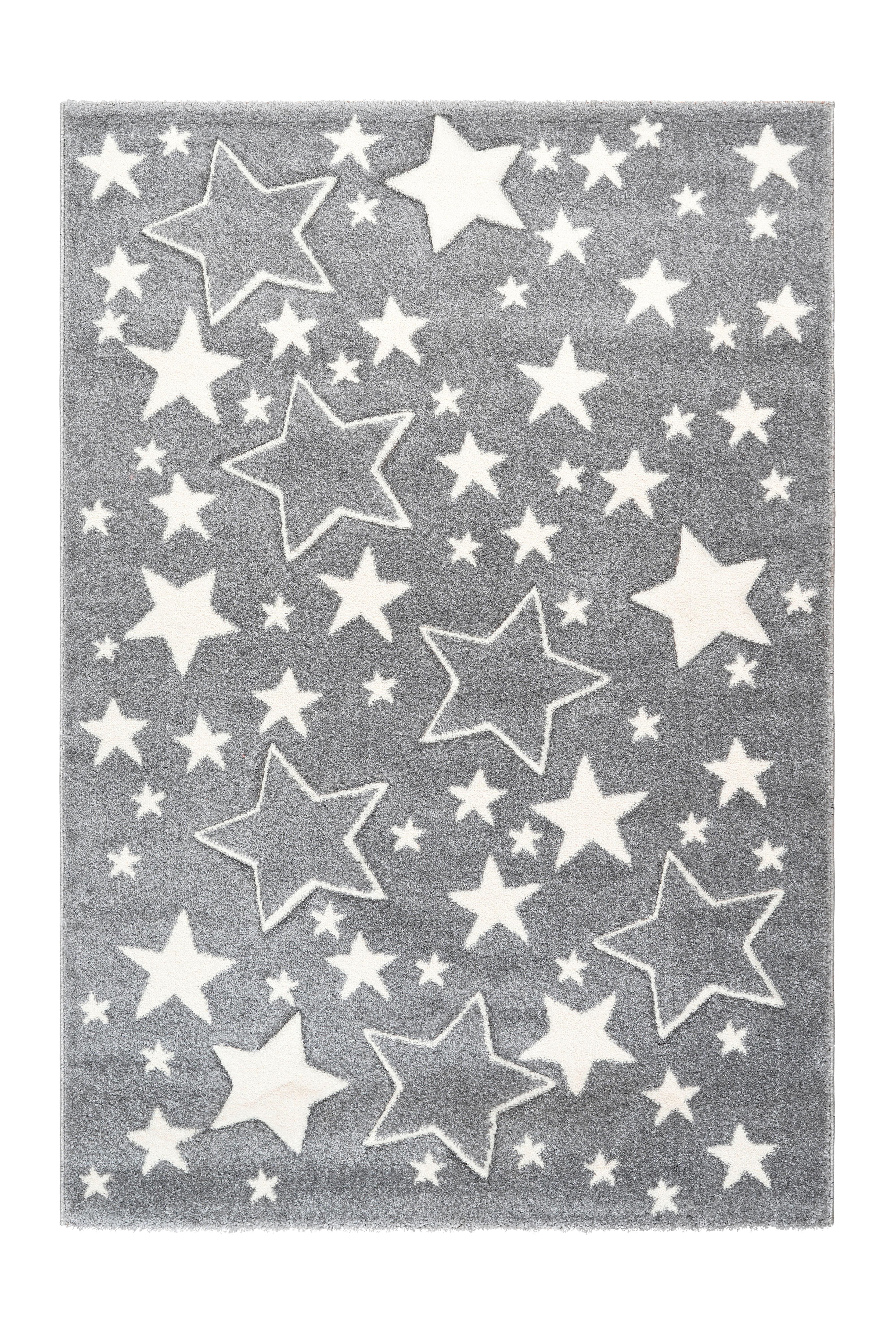 Kinderteppich Sterne Silberfarben Tamworth 80x150cm