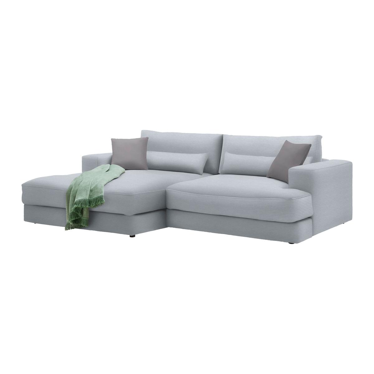 Rohová sedačka FABIONA, ľavá, sivý menčester / sivá - čierna/sivá, Modern, drevo/plast (194/268cm) - Premium Living