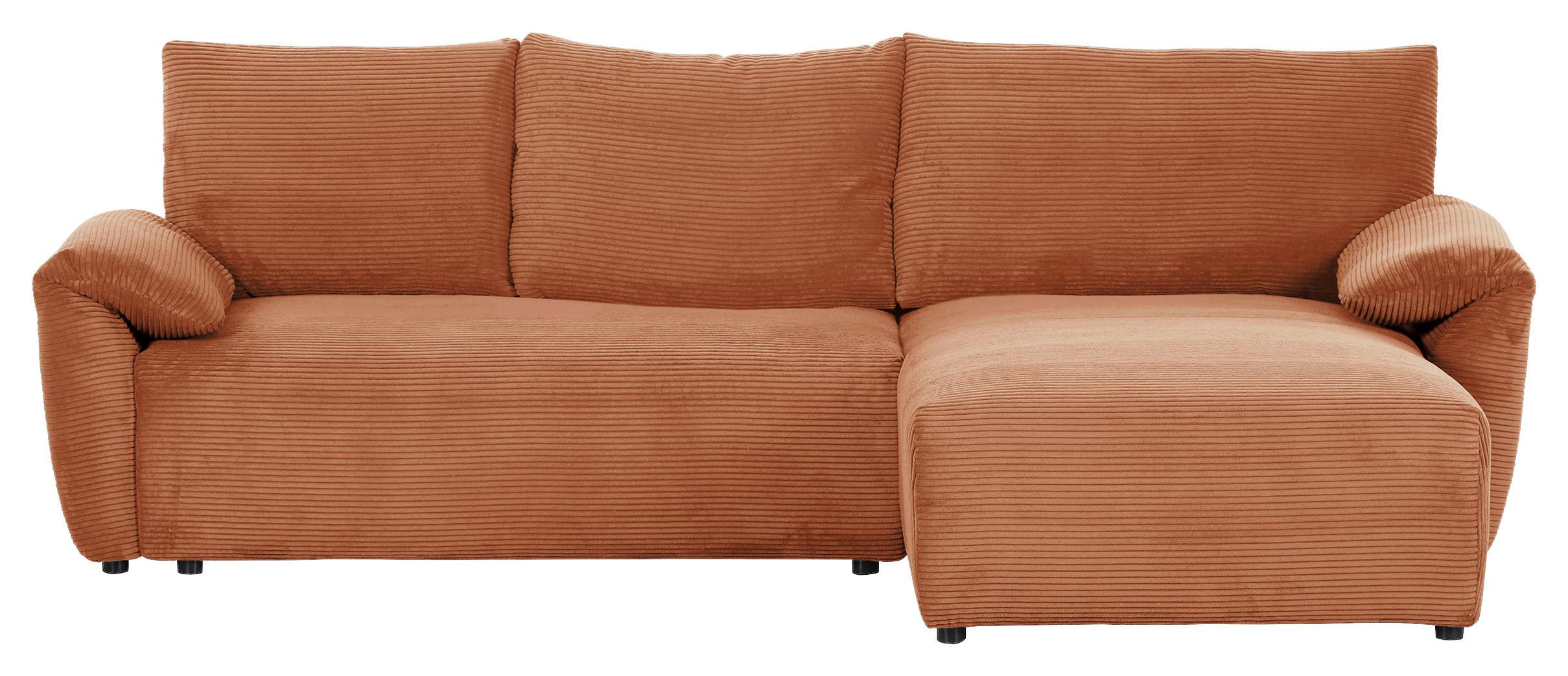 Ecksofa Cuty Rostfarben S: 266x180 cm - Rostfarben/Schwarz, KONVENTIONELL, Textil (266/180cm) - MID.YOU