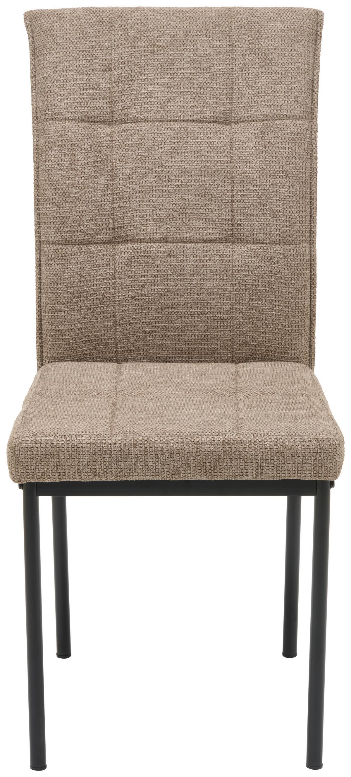 Vierfußstuhl Finn Webstoff Braun, B: 44 cm - Schwarz/Braun, KONVENTIONELL, Textil/Metall (44/96/61cm) - MID.YOU