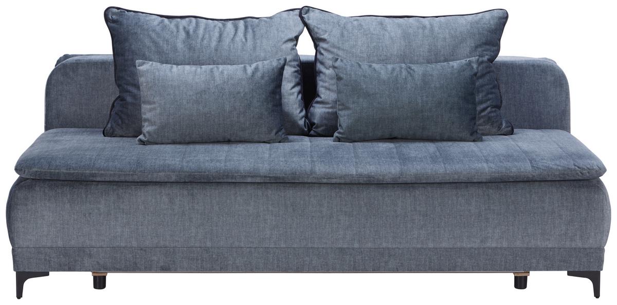 Boxspringsofa Tom Mit Schlaffunktion & Bettkasten - Anthrazit/Schwarz, MODERN, Textil (206/96/96cm) - Ondega