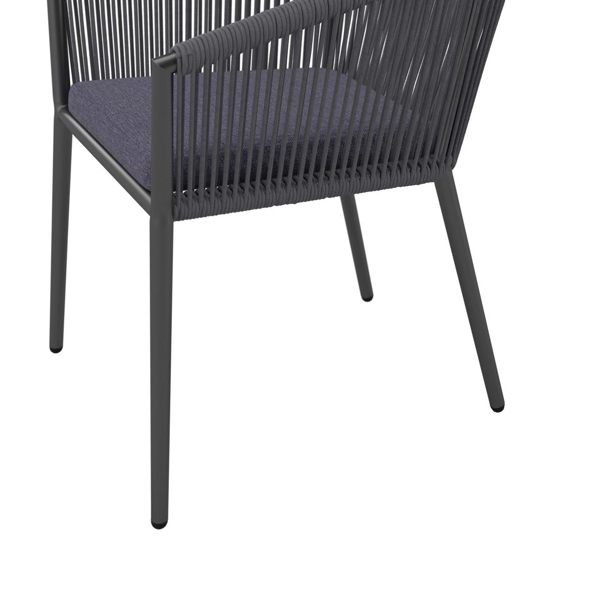 SADA ZAHRADNÍCH KŘESEL BENICIA - modrá/černá, Moderní, kov/textil (55/76/63cm) - Bessagi Garden