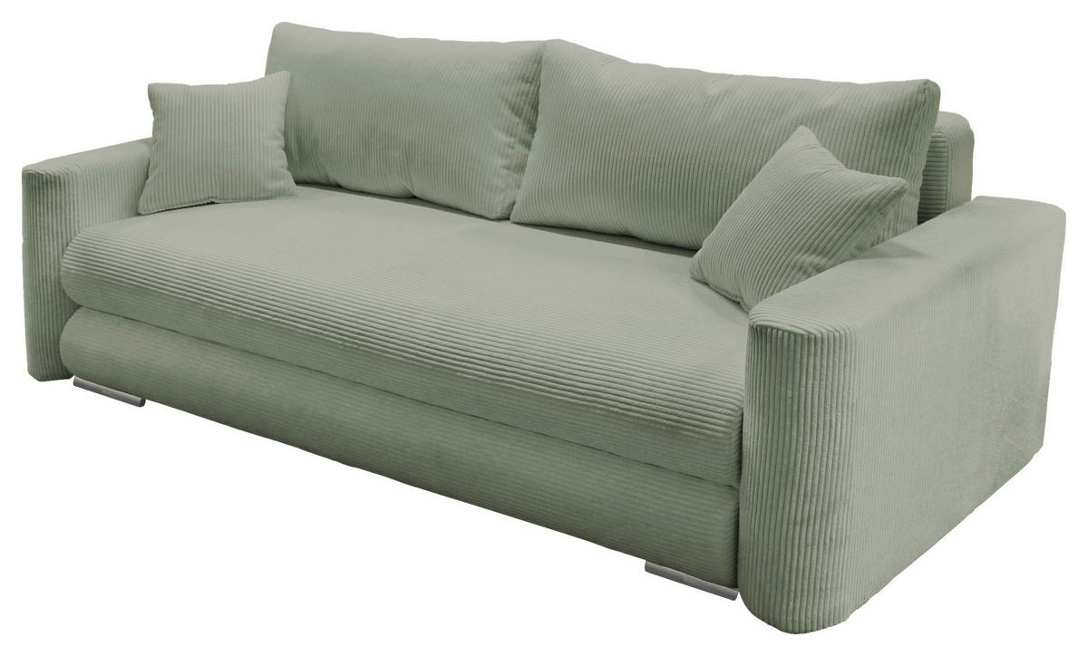 Schlafsofa Ralf Grün B: 232 cm - Silberfarben/Grün, Design, Textil (232/88/105cm) - MID.YOU