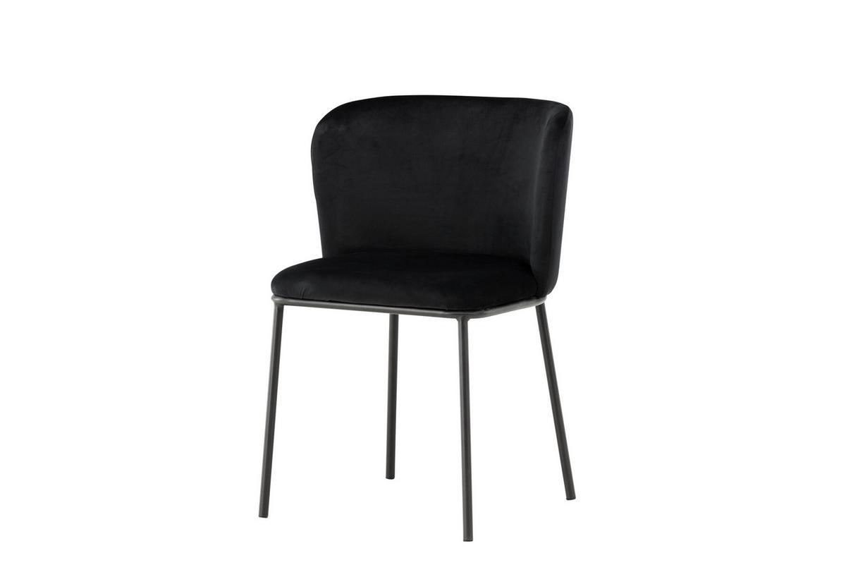 Stuhl Edina Schwarz B: 53 Cm - Schwarz, Design, Textil/Metall (53/77/60cm) - Livetastic