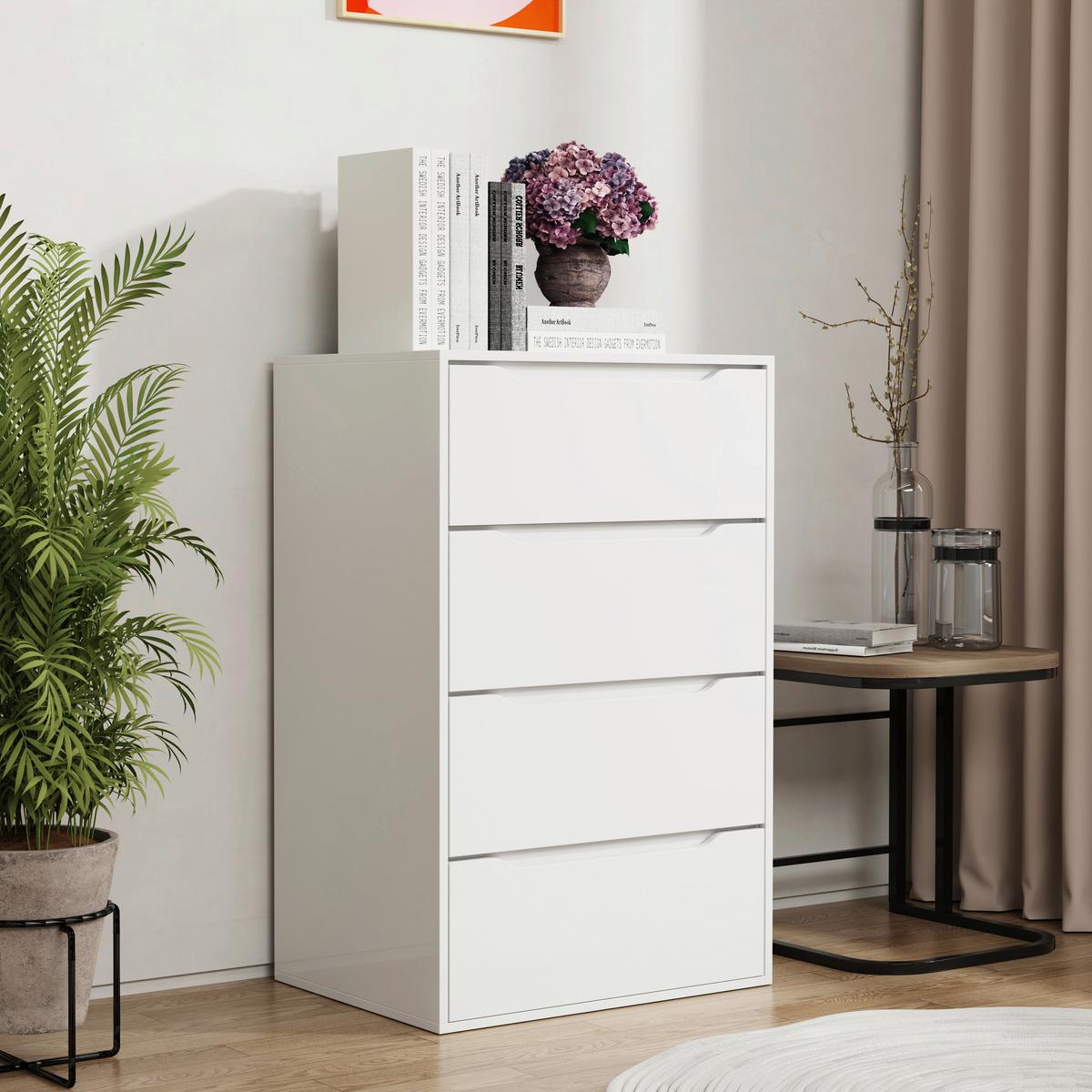 KOMODA MALIRA XL - biela, Design, kompozitné drevo (65/102/48cm) - MID.YOU