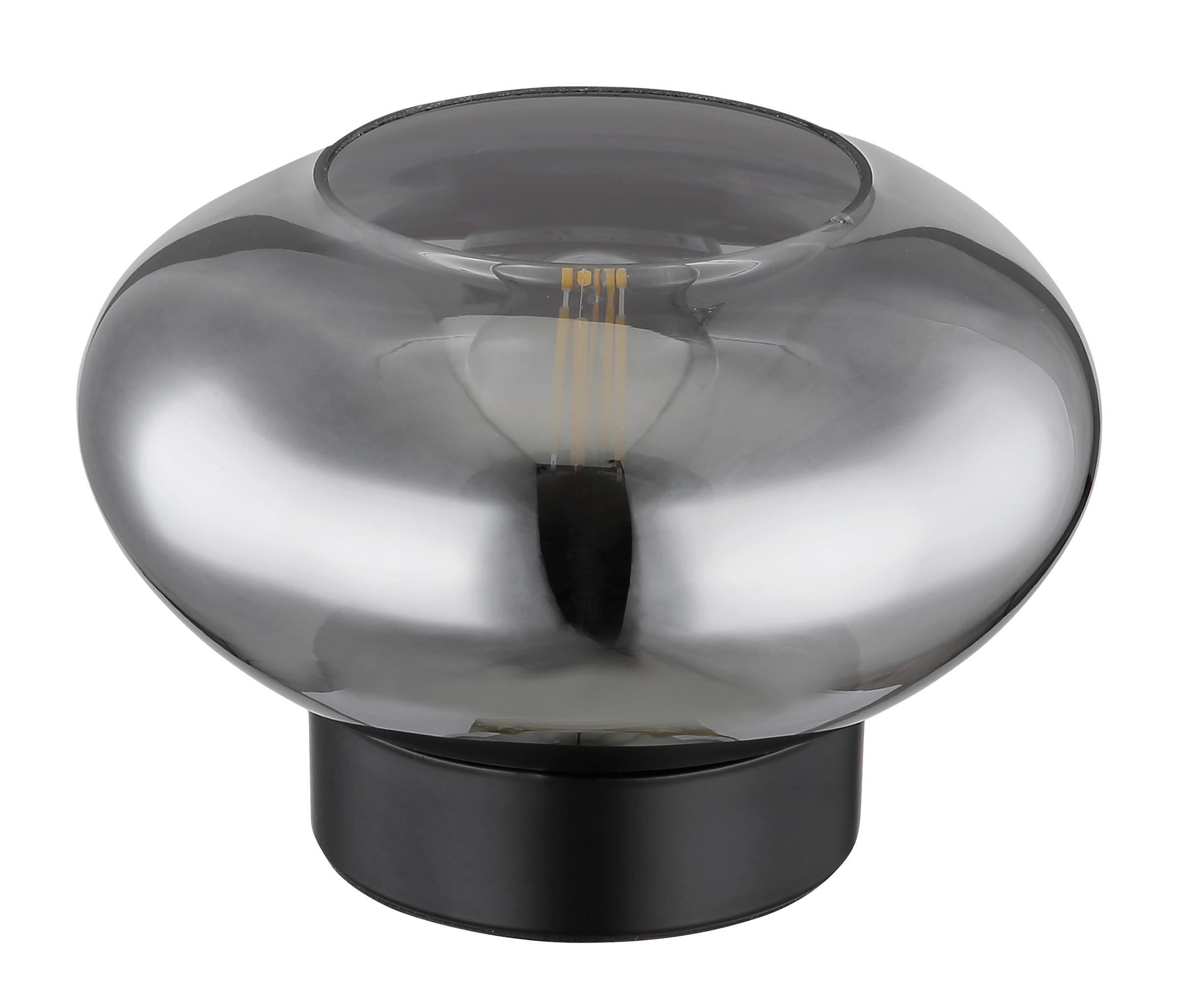Tischleuchte 15572t - Schwarz, Design, Glas/Metall (18/12,5cm) - Globo