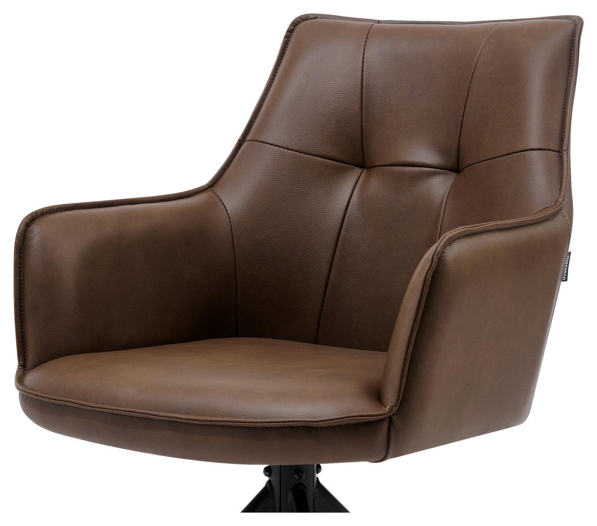 Armlehnstuhl Ion Braun/Schwarz - Schwarz/Braun, MODERN, Holz/Textil (58/87/61,5cm) - Livetastic